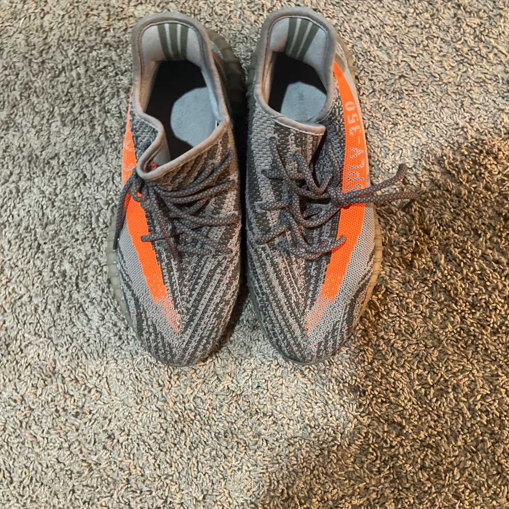 Adidas Yeezy Boost 350 V2 Gray and Orange Sneakers